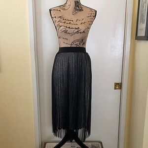 Red Dress Boutique Shimmering Black Midi Skirt